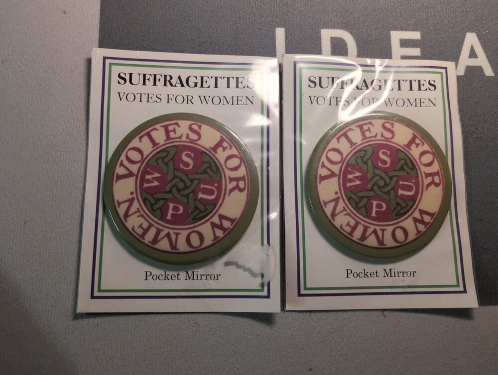 Lot of 2 Suffragette Votes For Women Pocket Mirrors WSPU Feminist Replica Gift